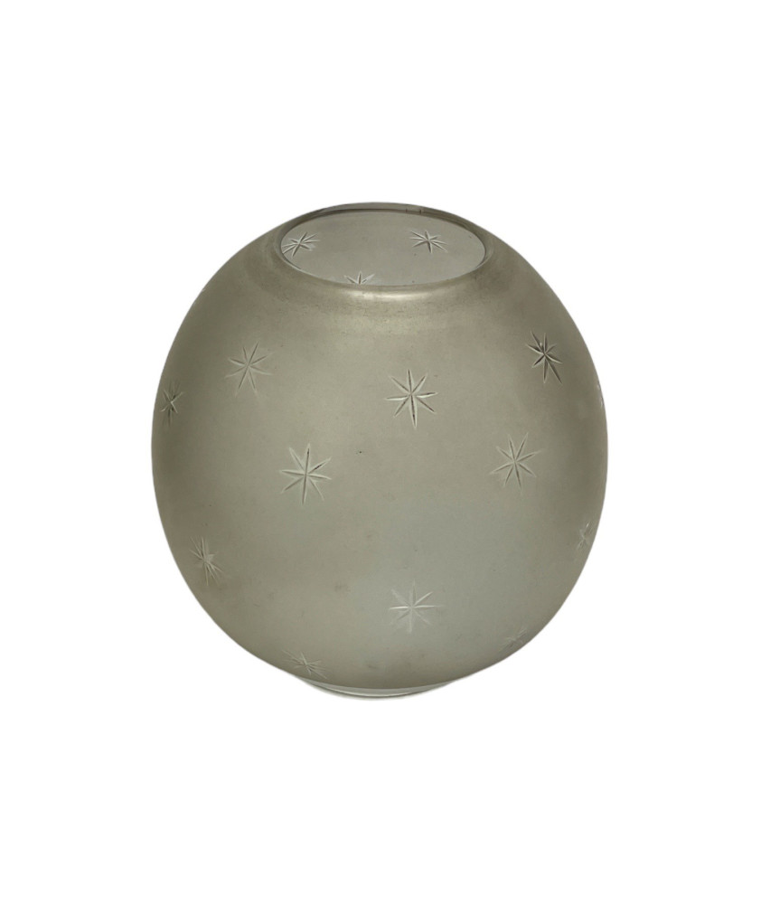 Original Oil lamp Globe Shade with Embossed Star Pattern and 100mm Base